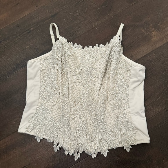 Flora nikrooz handmade lace eyelet corset  XL - Picture 7 of 7